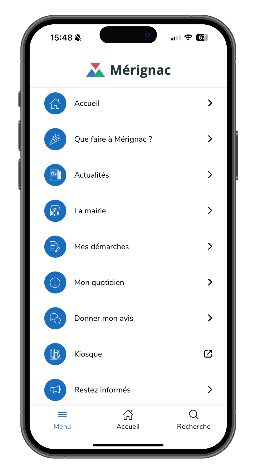 Ici Mérignac - gérer les notifications